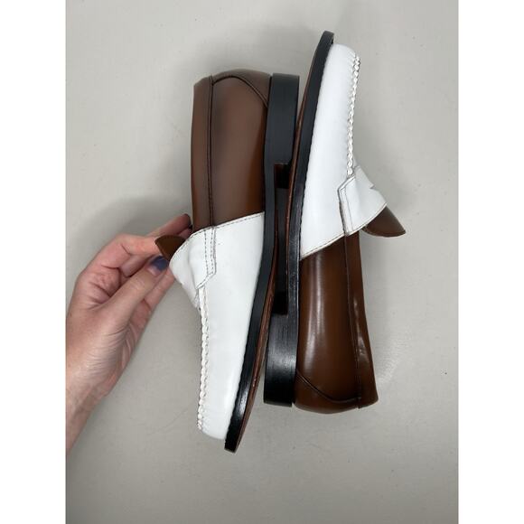 G.H. Bass & Co Weejuns Logan Colorblock Penny Loafer Brown White Men’s Size 8.5 - Picture 6 of 11